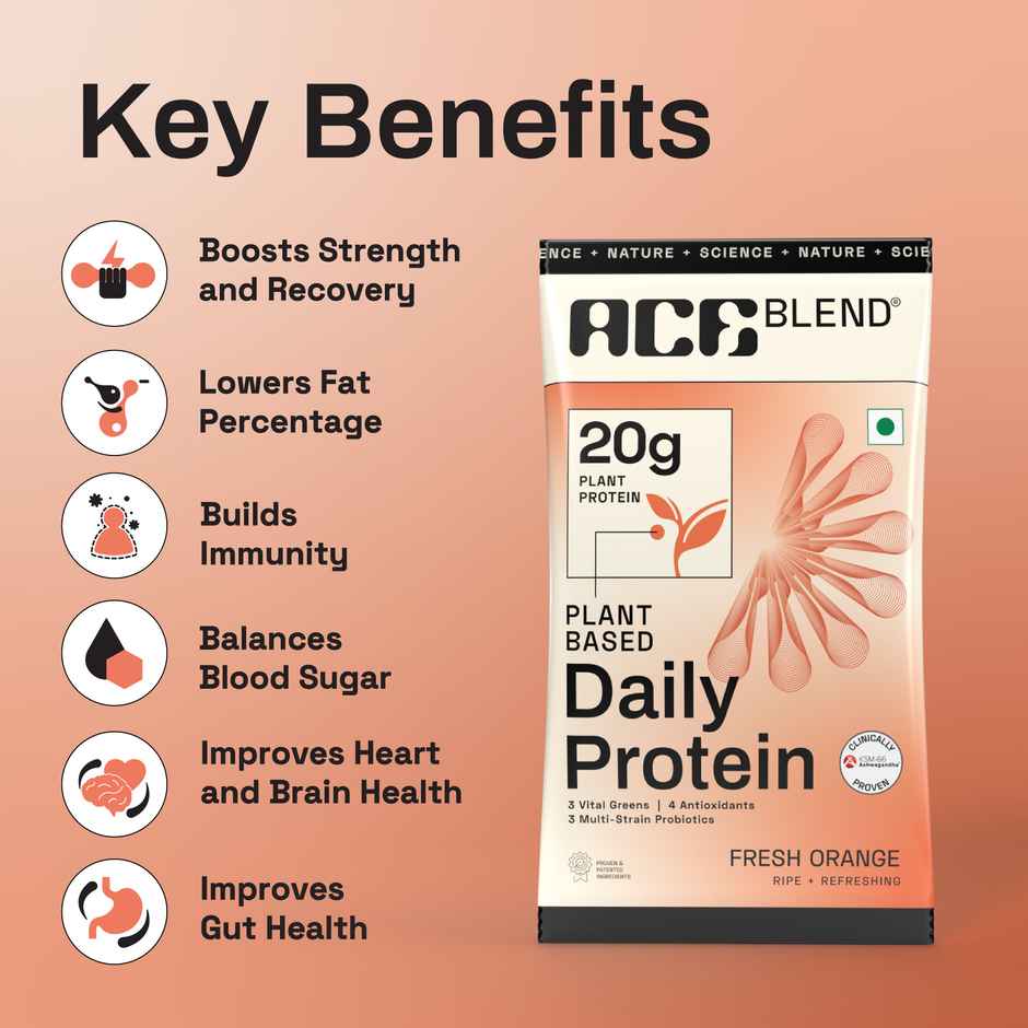 Ace Blend Premium Plant Protein | Orange | Daily