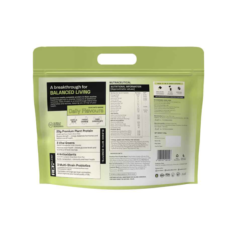 Ace Blend Premium Plant Protein | Green lemondae | Daily