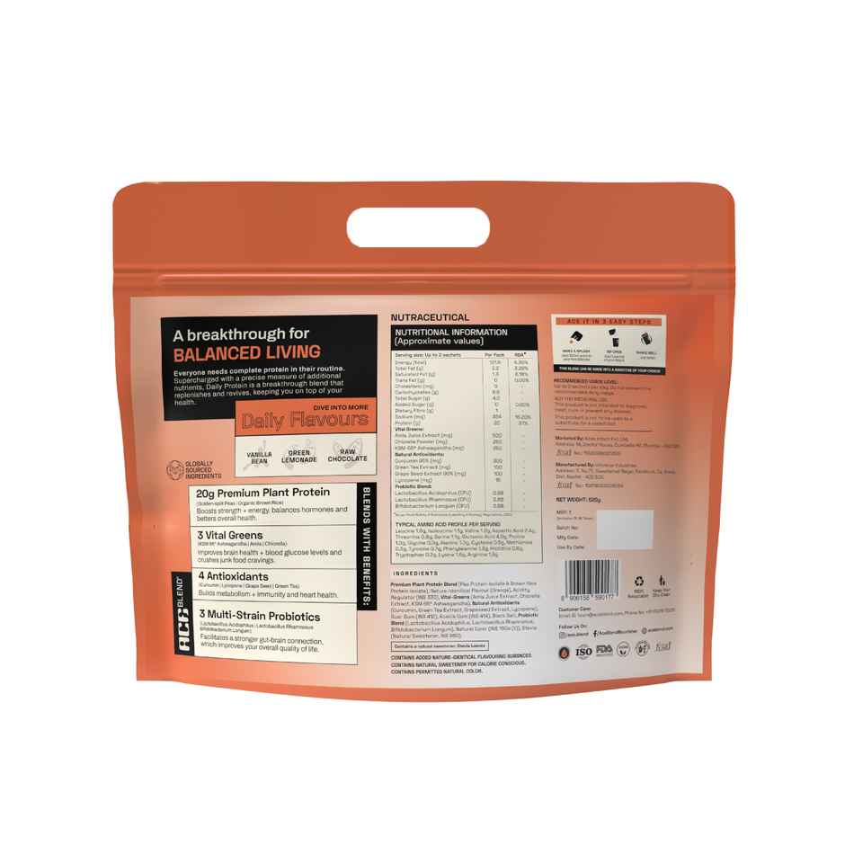 Ace Blend Premium Plant Protein | Orange | Daily