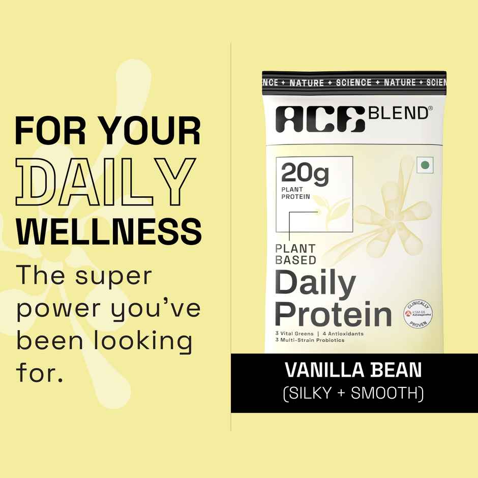 Ace Blend Daily Vanilla Plant Protein | Lean Muscle & Weight Support | 15 Servings