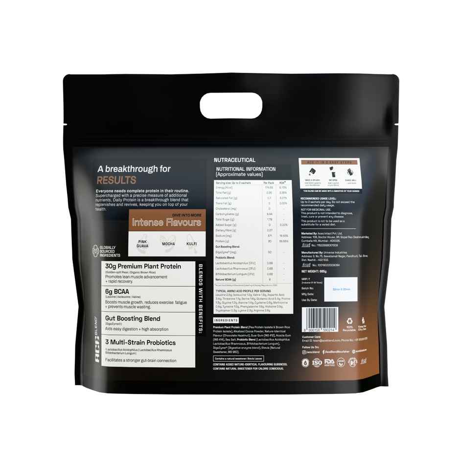 Ace Blend Intense Chocolate Hazelnut Plant Protein | Muscle Growth Formula