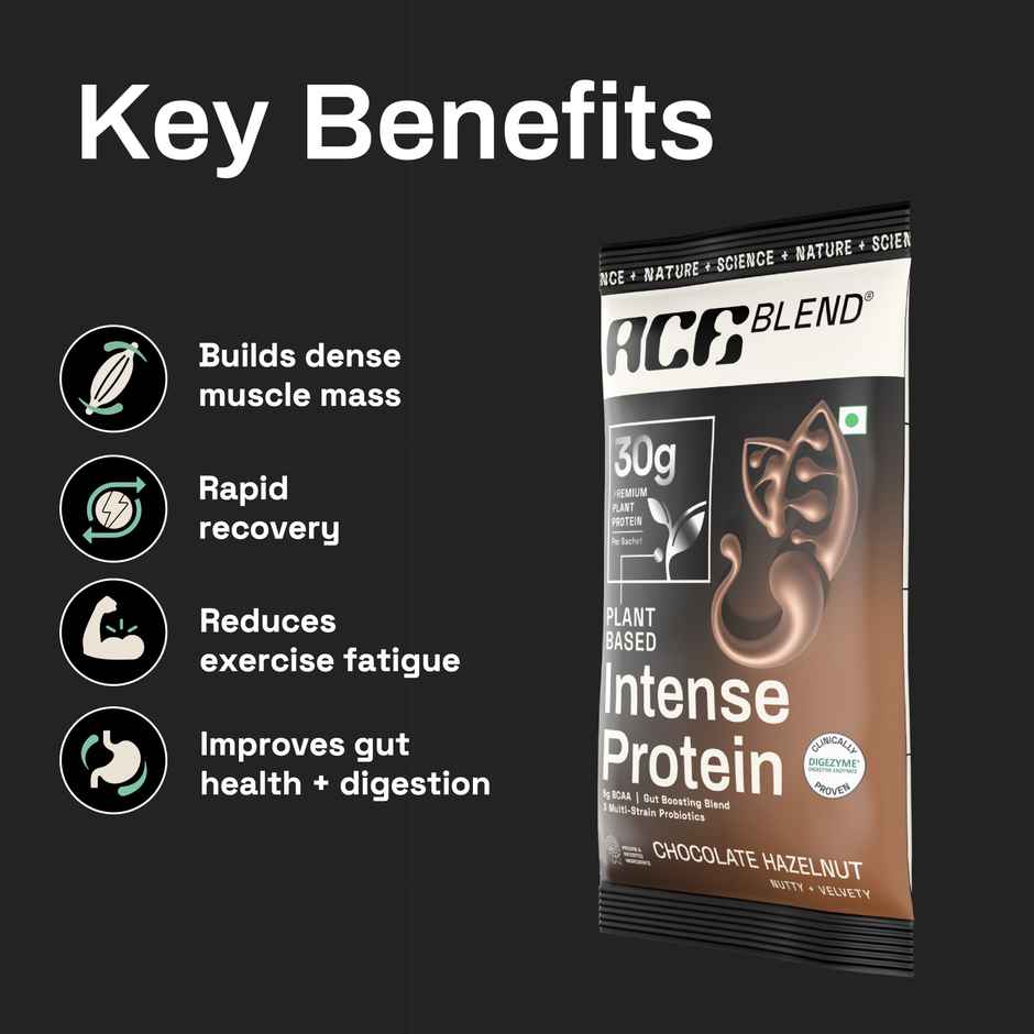 Ace Blend Intense Chocolate Hazelnut Plant Protein | Muscle Growth Formula