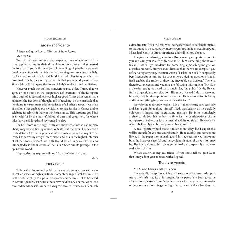 The World As I See It