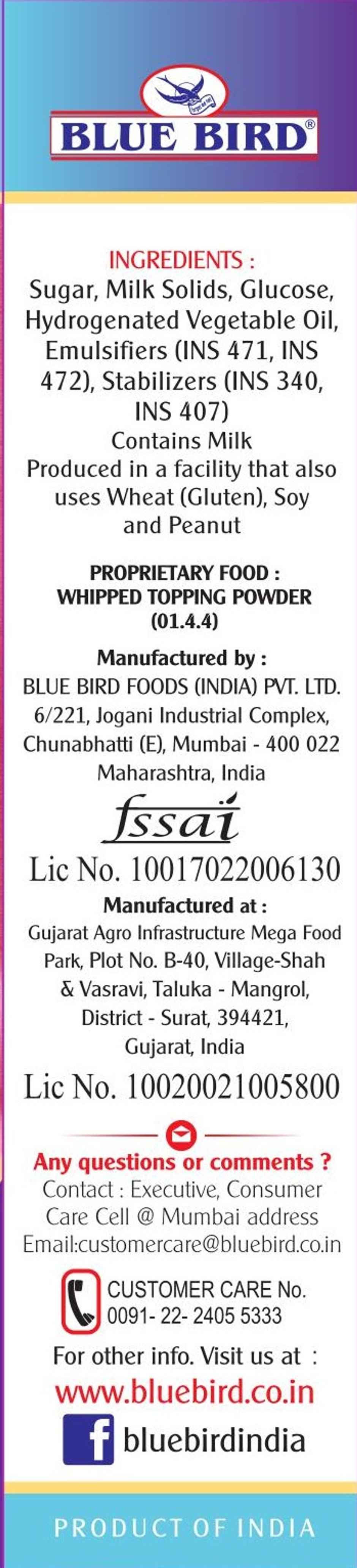 Blue Bird Whipped Topping