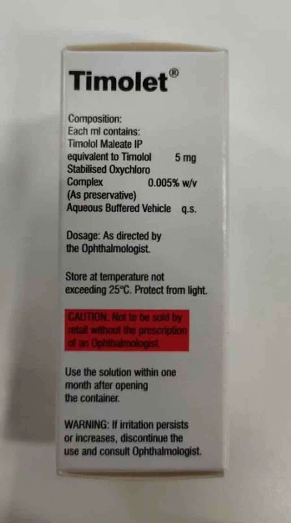 Timolet 0.5% Eye Drop