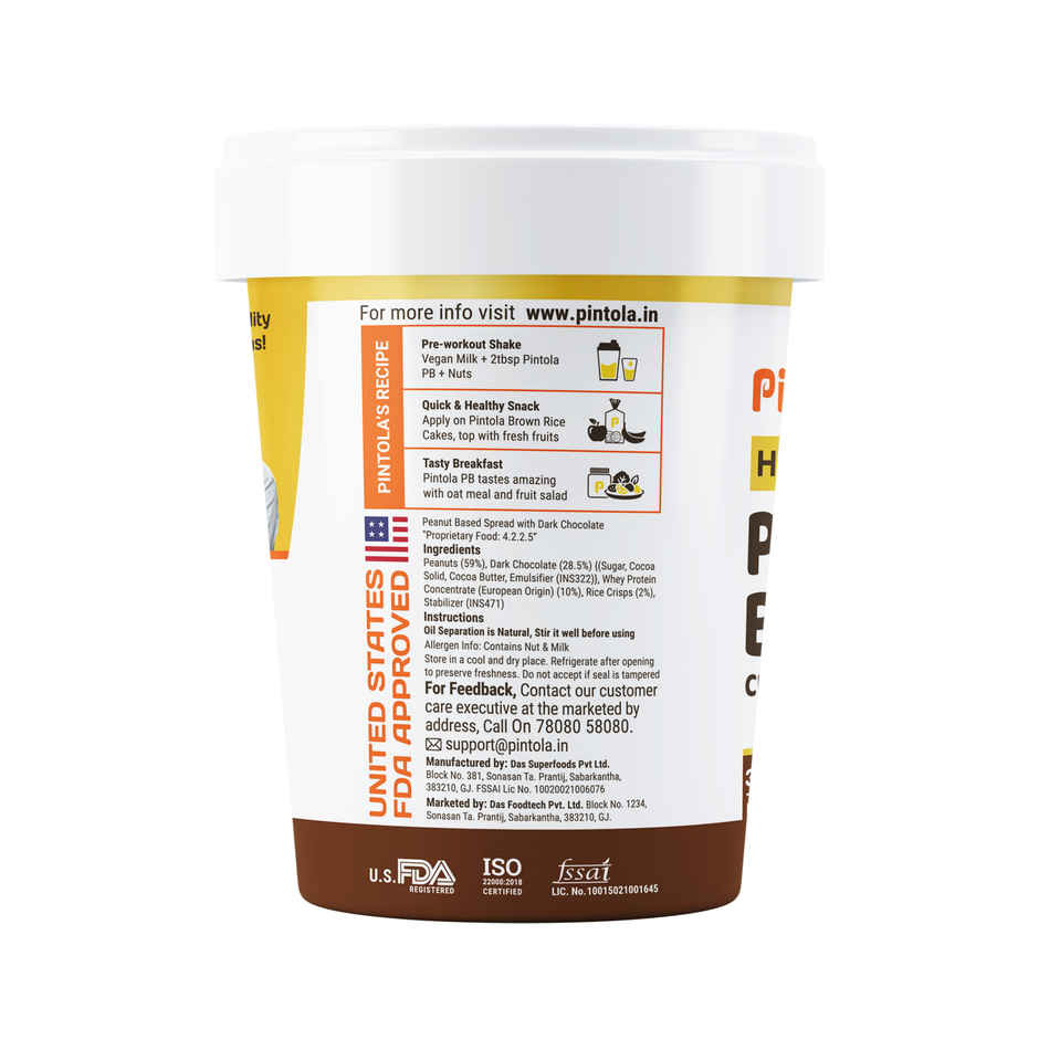 Pintola High Protein Dark Chocolate Peanut Butter - Crunchy