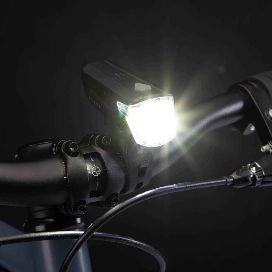 Decathlon Front And Back With Battery Cycling Light Set | Black & Red