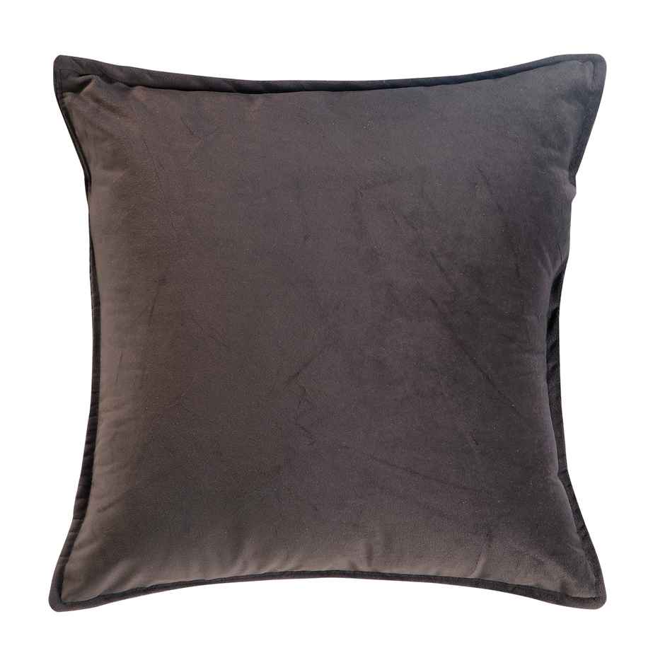 Dream Living Solid Cushion Covers Velvet Decorative Cushion Cover | 40x40 cm | Set  of 2 | Coffee