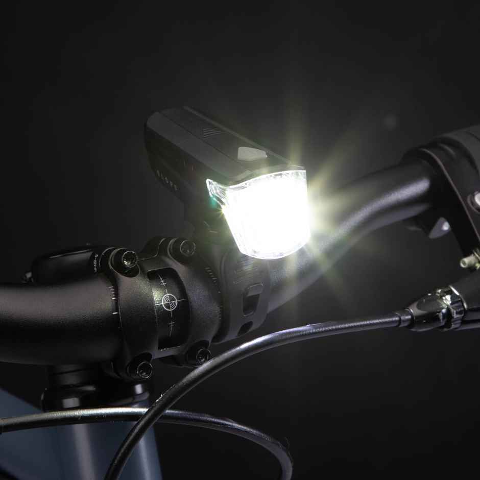Decathlon Front And Back With Battery Cycling Light Set | Black & Red
