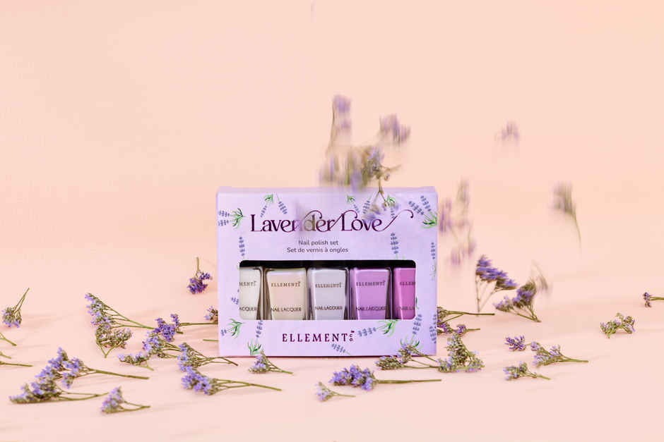 Ellement Co. Lavender Love Nail Polish Kit | Trendy Soft Pastel Shades | Glossy Finish | Quick Dry