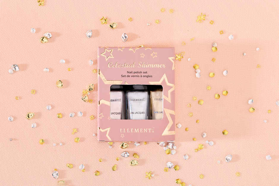 Ellement Co. Celestial Shimmer Nail Polish Kit | Shimmery Glam Shades | Long-Lasting Gloss