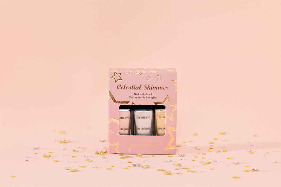Ellement Co. Celestial Shimmer Nail Polish Kit | Shimmery Glam Shades | Long-Lasting Gloss