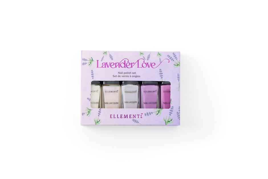 Ellement Co. Lavender Love Nail Polish Kit | Trendy Soft Pastel Shades | Glossy Finish | Quick Dry
