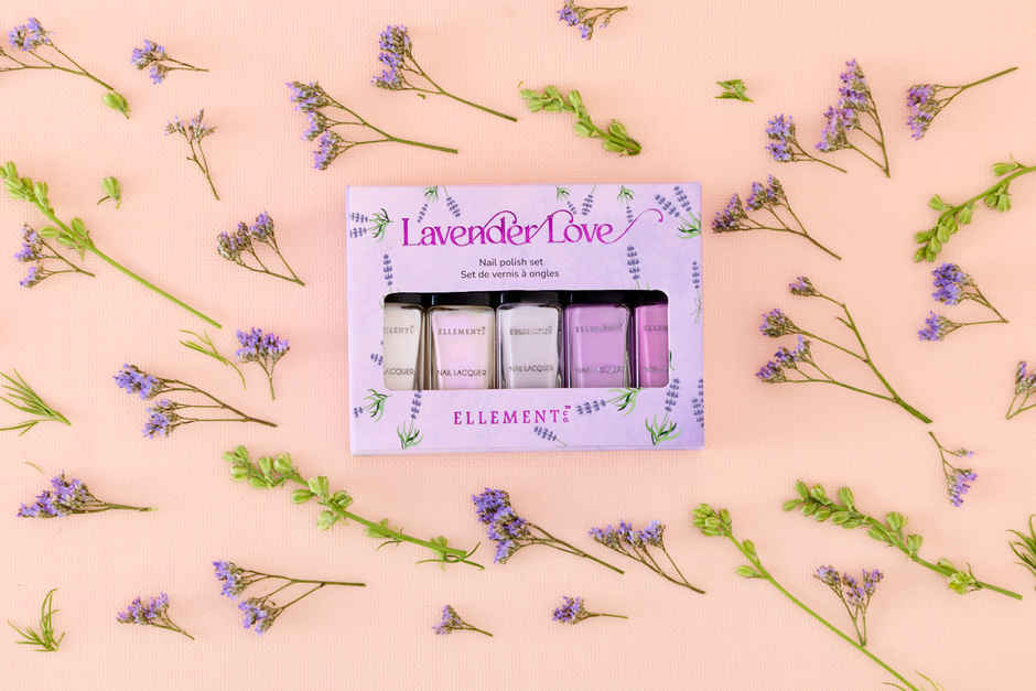Ellement Co. Lavender Love Nail Polish Kit | Trendy Soft Pastel Shades | Glossy Finish | Quick Dry