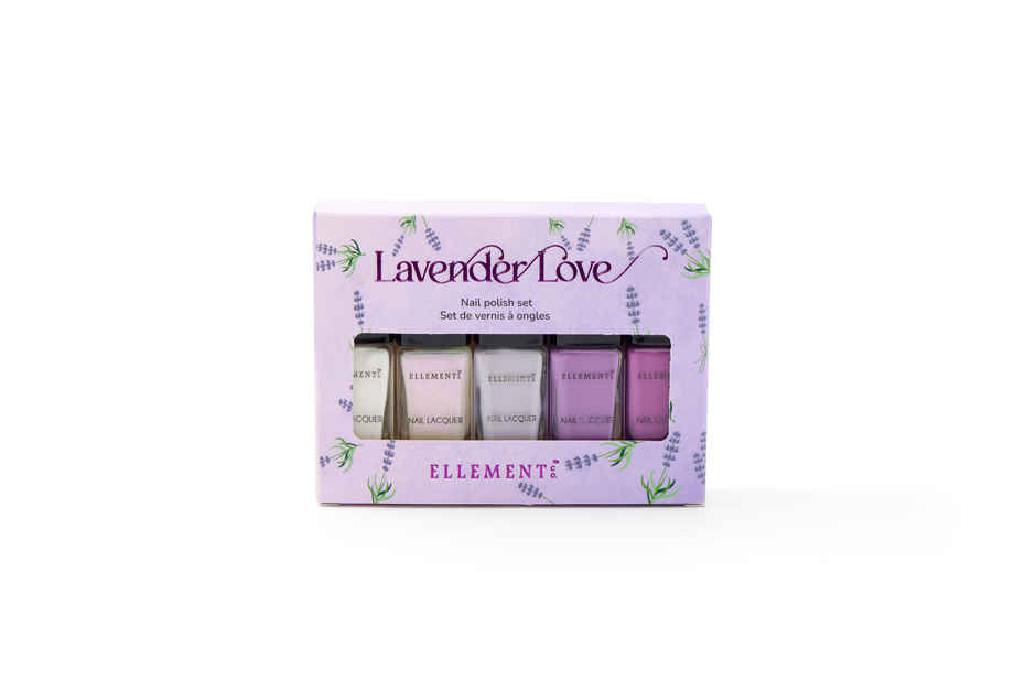 Ellement Co. Lavender Love Nail Polish Kit | Trendy Soft Pastel Shades | Glossy Finish | Quick Dry