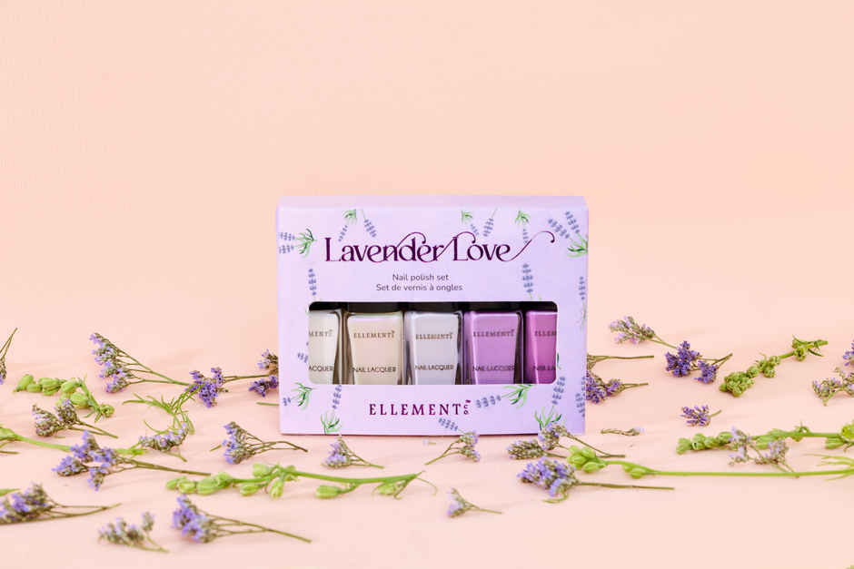 Ellement Co. Lavender Love Nail Polish Kit | Trendy Soft Pastel Shades | Glossy Finish | Quick Dry