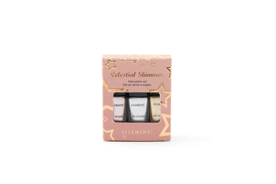 Ellement Co. Celestial Shimmer Nail Polish Kit | Shimmery Glam Shades | Long-Lasting Gloss