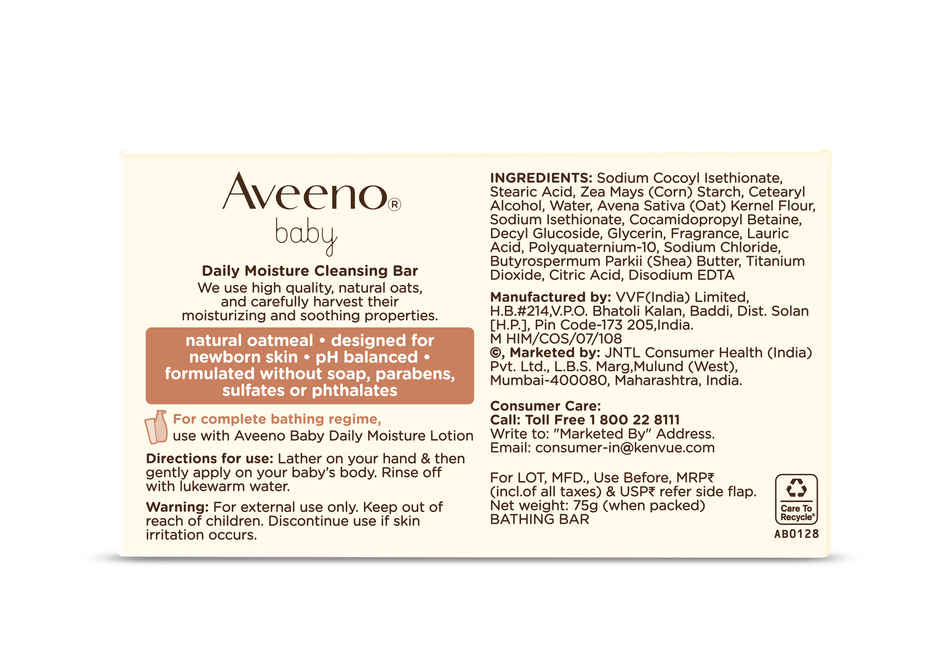 Aveeno Baby Daily Moisture Cleansing Bar