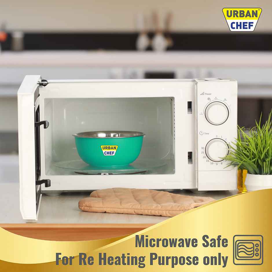 Urban Chef Microwave Safe Flora Bowl - 3 Pcs | | 500 ml + 750 ml + 1250 ml - Green