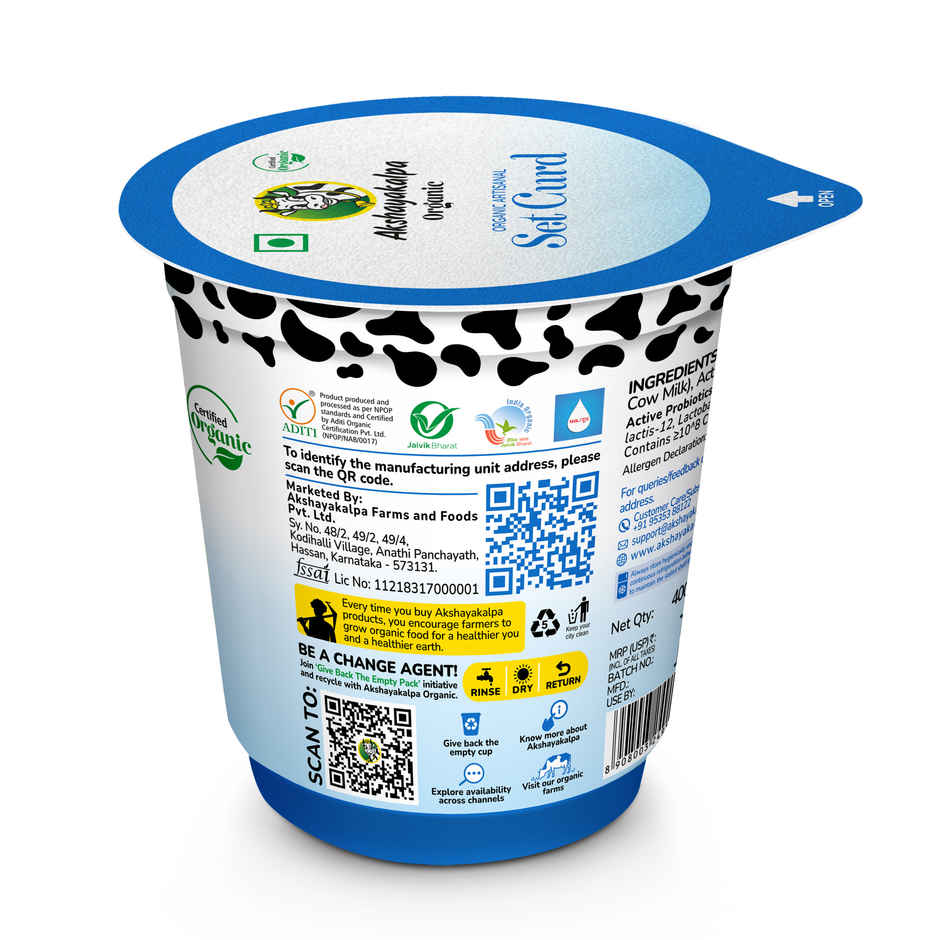 Akshayakalpa Artisanal Organic Set Curd Cup