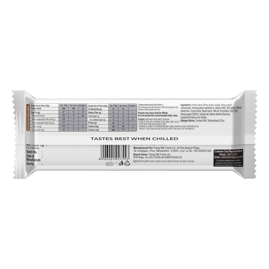 Avvatar 10g Protein Wafer Bar | Tiramisu Flavour Single Bar Combo 