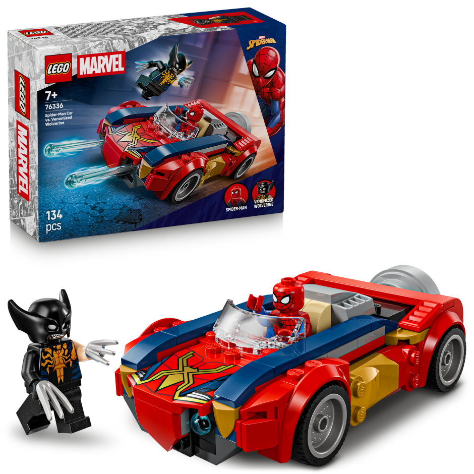 Lego Marve SpiderMa Ca v Venomize Wolverin 76336