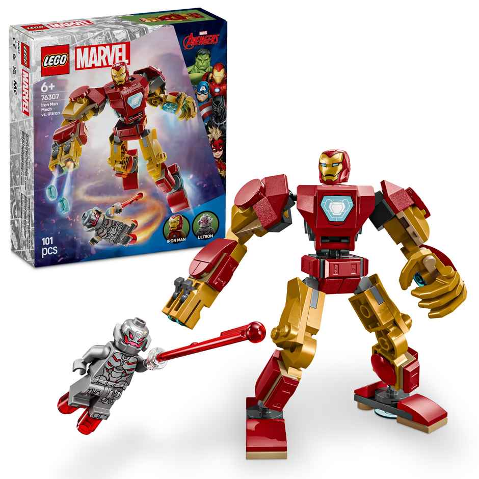 LEGO Marvel Iron Man Mech vs Ultron Buildable Super Hero Figure Playset Building Blocks|6Y+