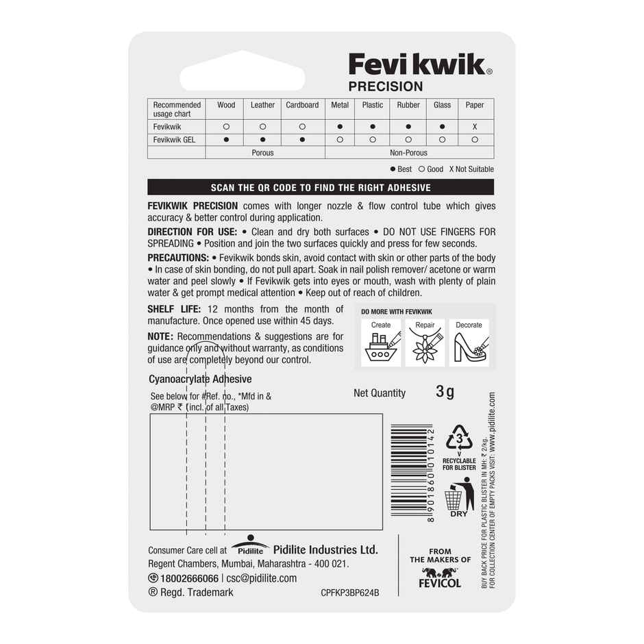 Fevikwik Instant Adhesive (3 gm)
