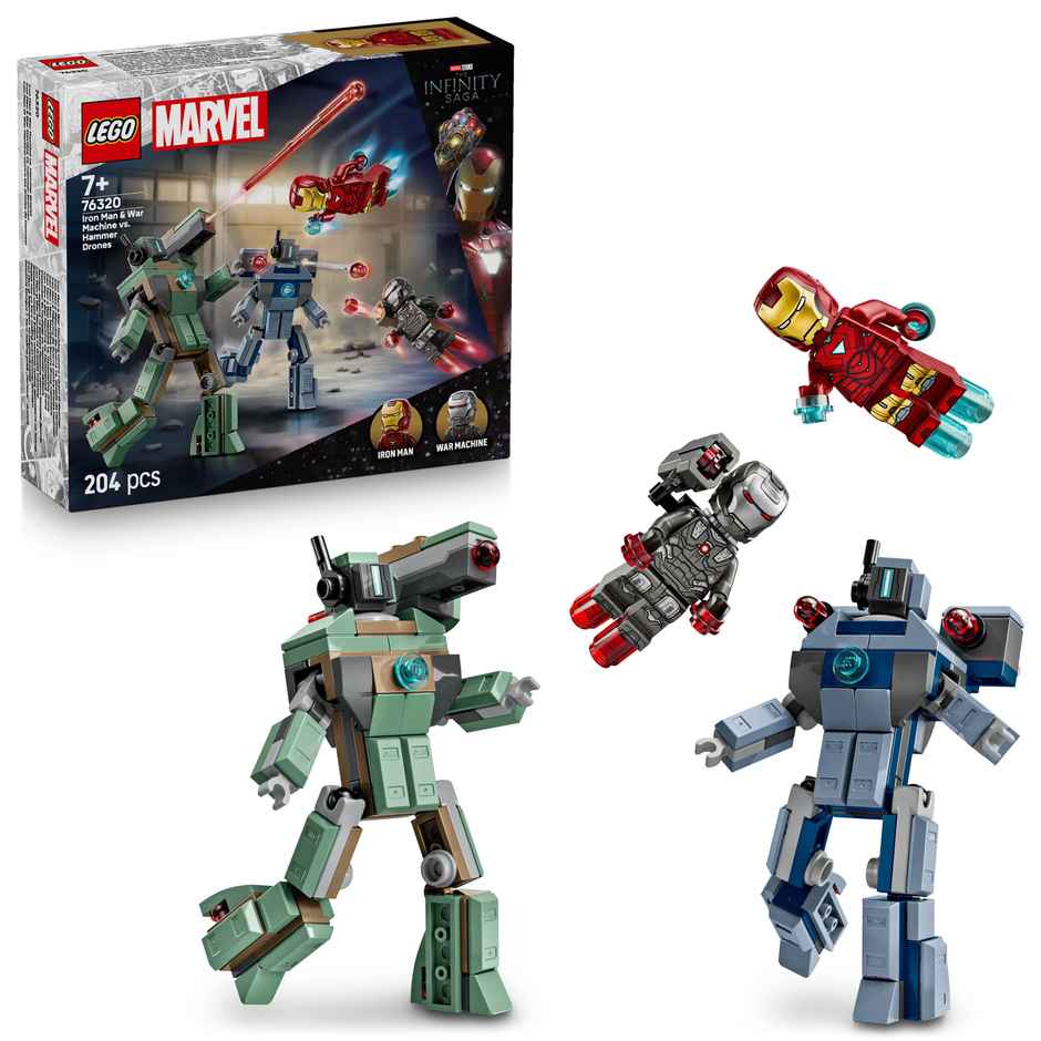 LEGO Marvel Iron Man & War Machine vs. Hammer Drones Set | 76320