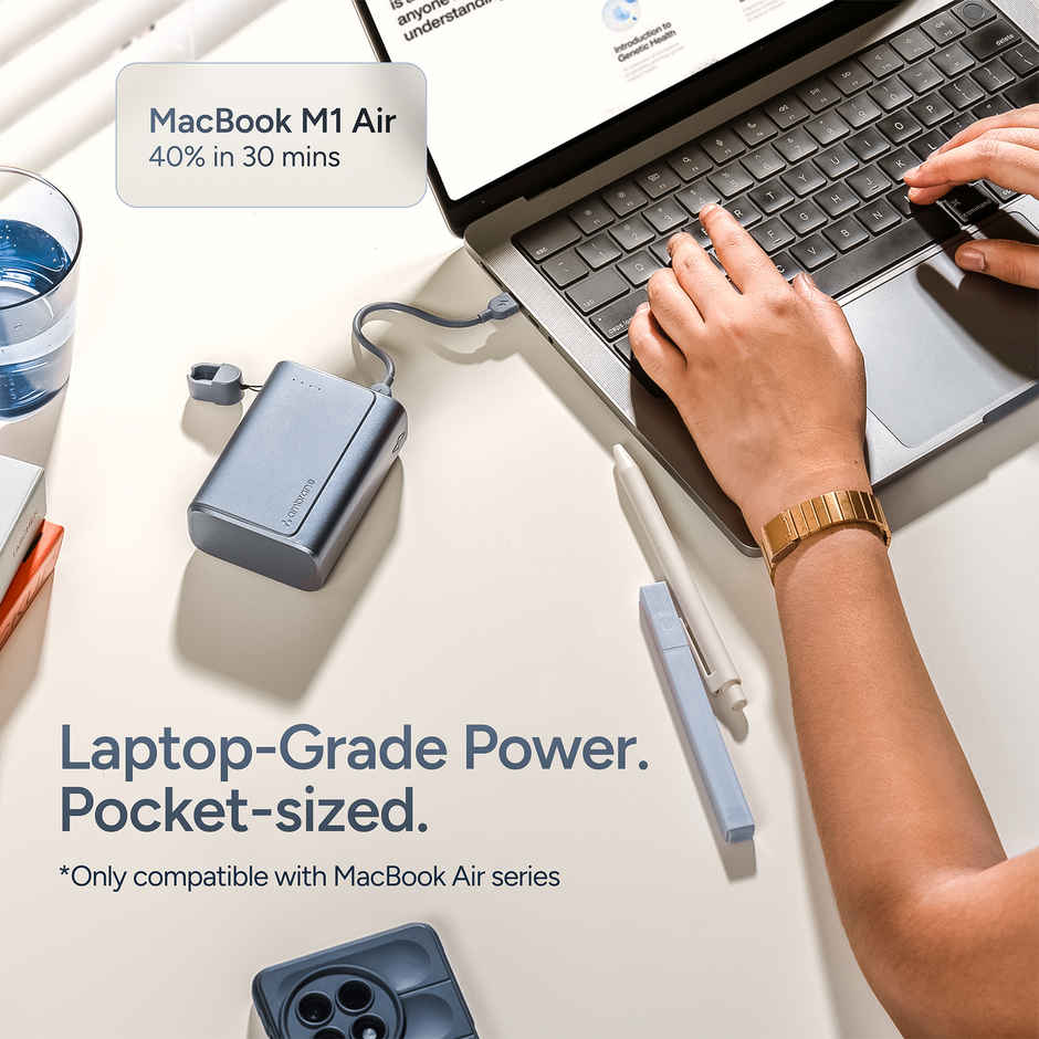 Ambrane 20000mAh 35W Powerbank | Type-C Cable | PD & USB Output | Golden