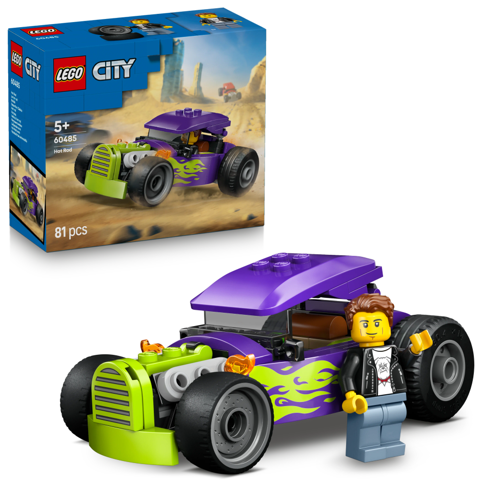 LEGO City Hot Rod Race Car Building Toy and Minifigure 60485