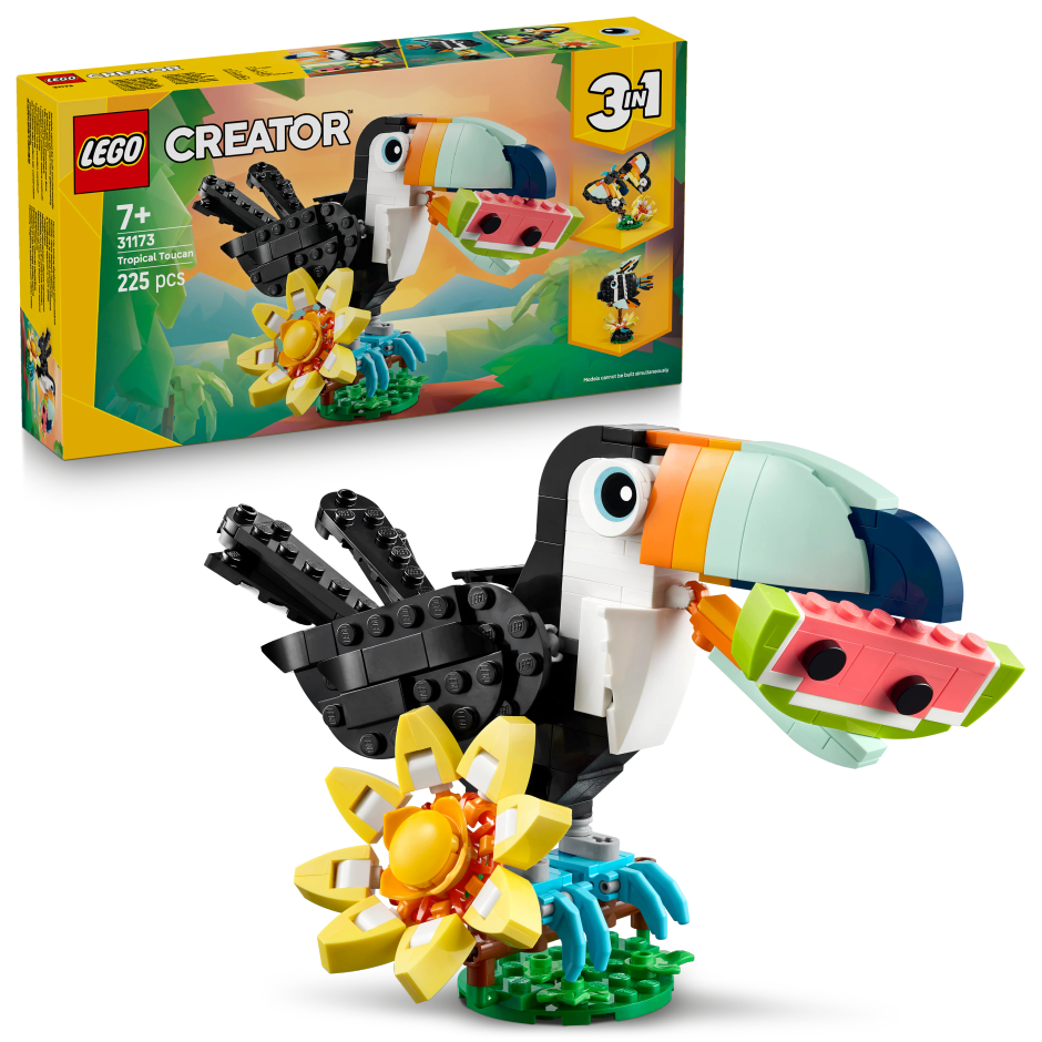 LEGO Creator 3in1 Wild Animals Tropical Toucan Figure Playset 31173