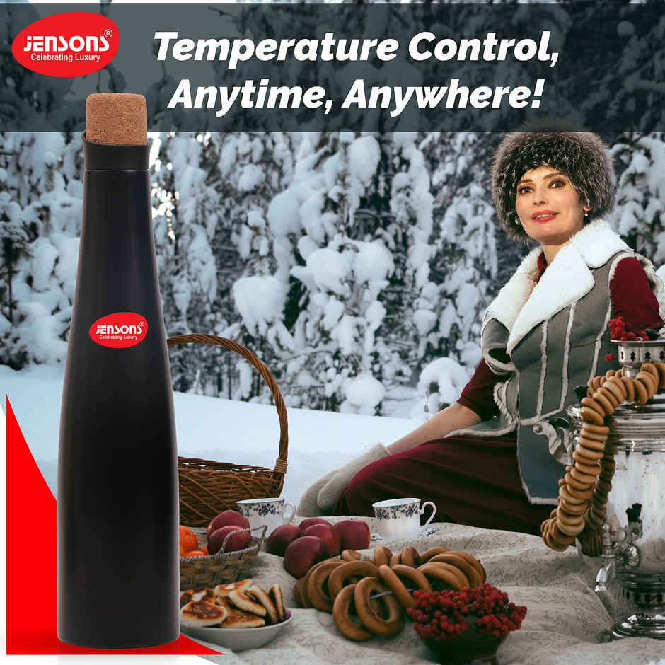 Jensons Shark Insulated Vaccume Bottle | 750 ml Black