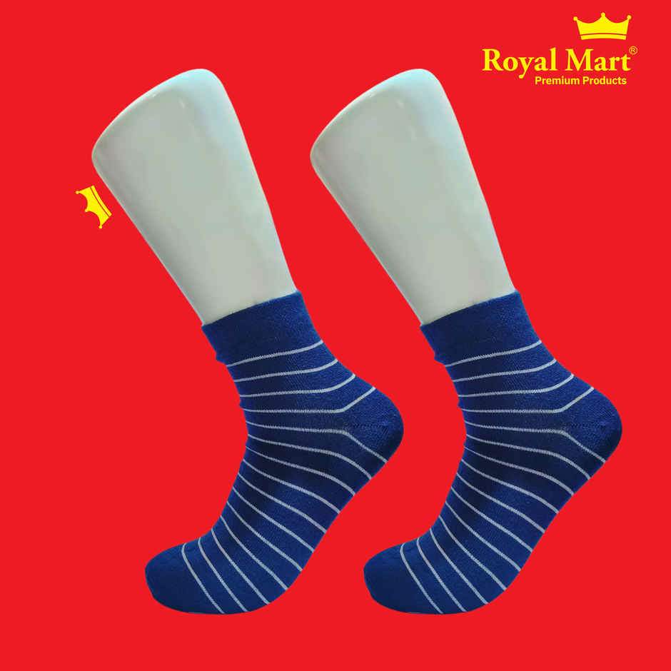 Royal Mart Unisex Striped Cotton Blend Ankle Length Socks | Assorted - Free Size