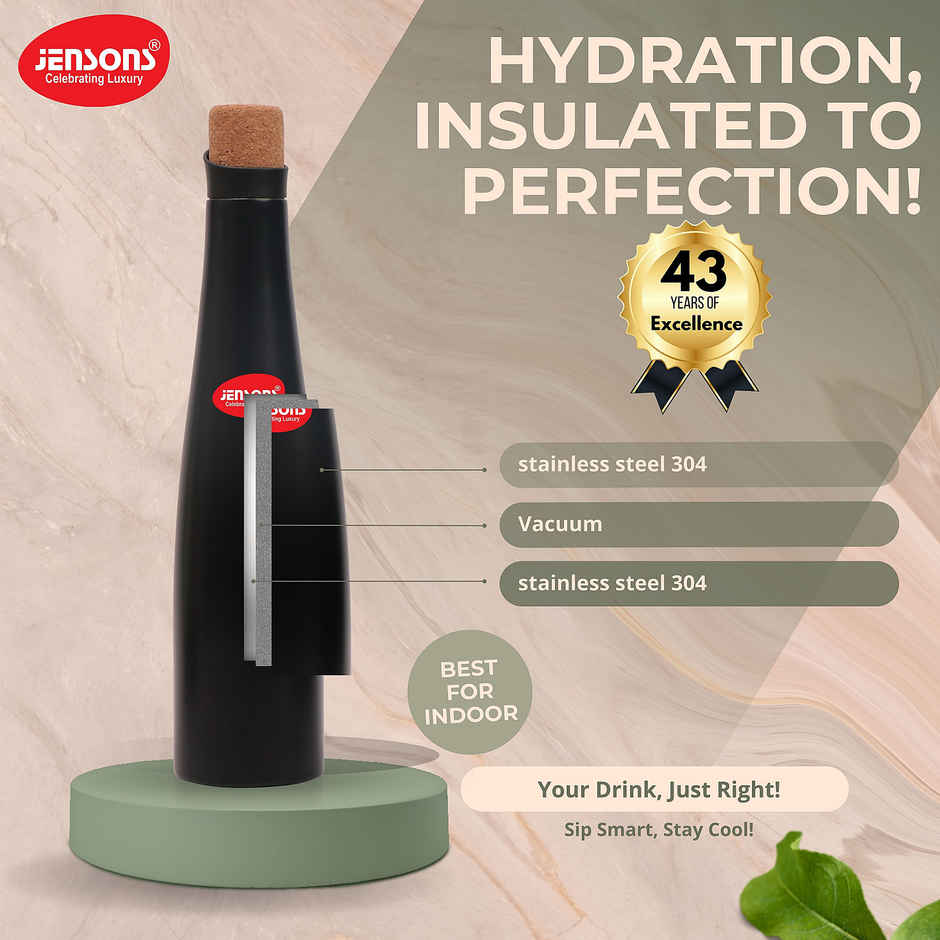 Jensons Shark Insulated Vaccume Bottle | 750 ml Black