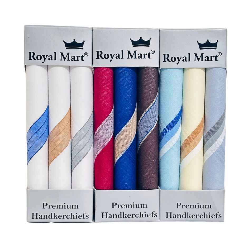 Royal Mart Men's Striped Cotton Handkerchief | Multicolour
