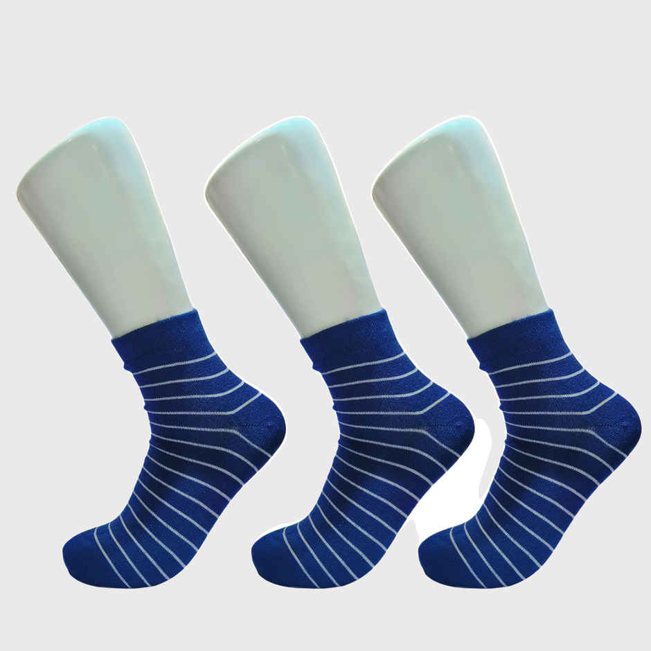Royal Mart Unisex Striped Cotton Blend Ankle Length Socks | Assorted - Free Size