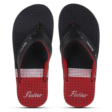 Action Men's Gfl-3804 Slippers | Evening Walk | Bathroom | Room Slippers | Black and Red - UK 10