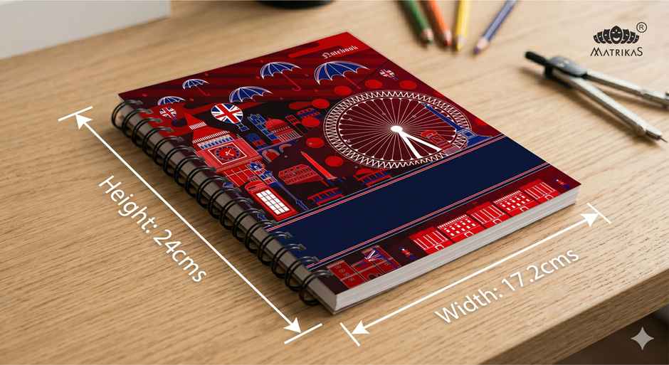 Matrikas Premium Sprial Notebook |Ruled| Wire-O-Wire | B5 Size | 224 Pages