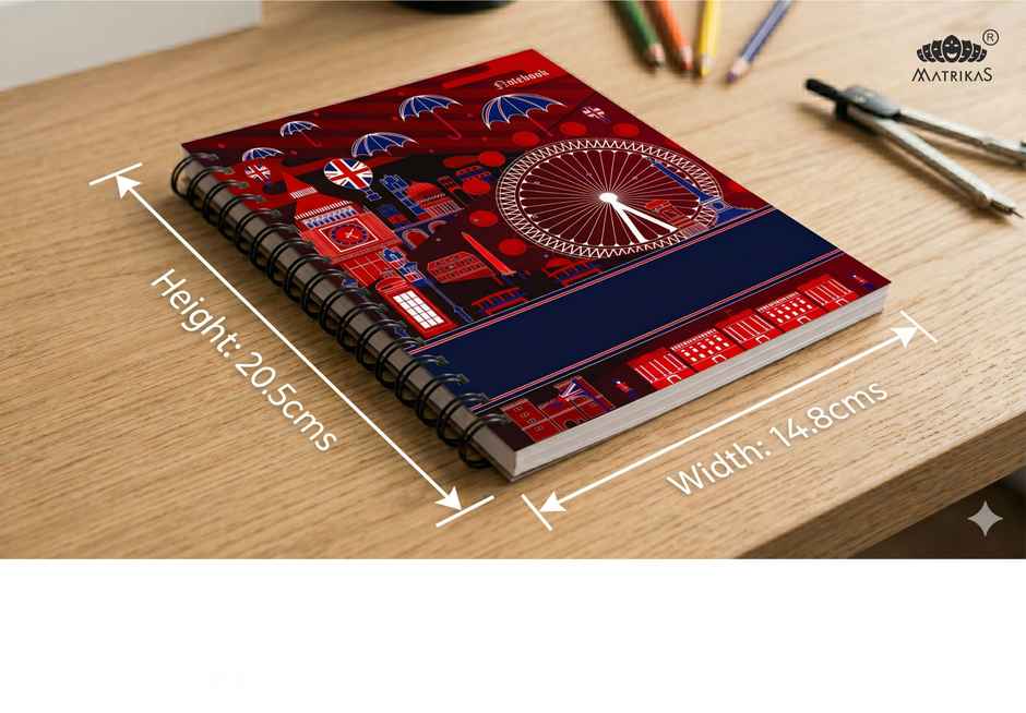 Matrikas Premium Sprial Notebook |Ruled| Wire-O-Wire | A5 Size | 224 Pages