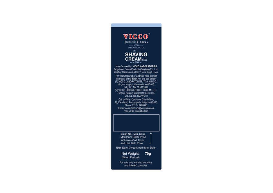 Vicco Turmeric Antiseptic Shaving Base with Foam Cream | Skin Protection & Nourishment