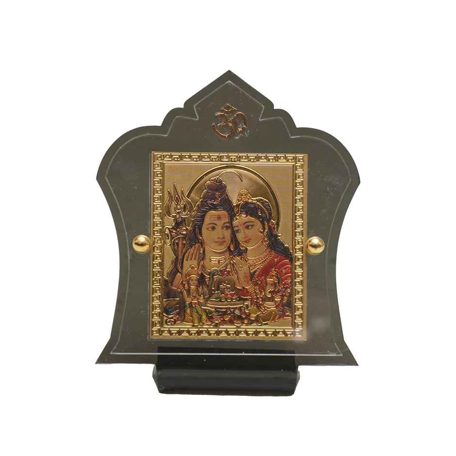 Divine Vibes Shiv Parwati Photo Design Frame for Car Dashboard - Big