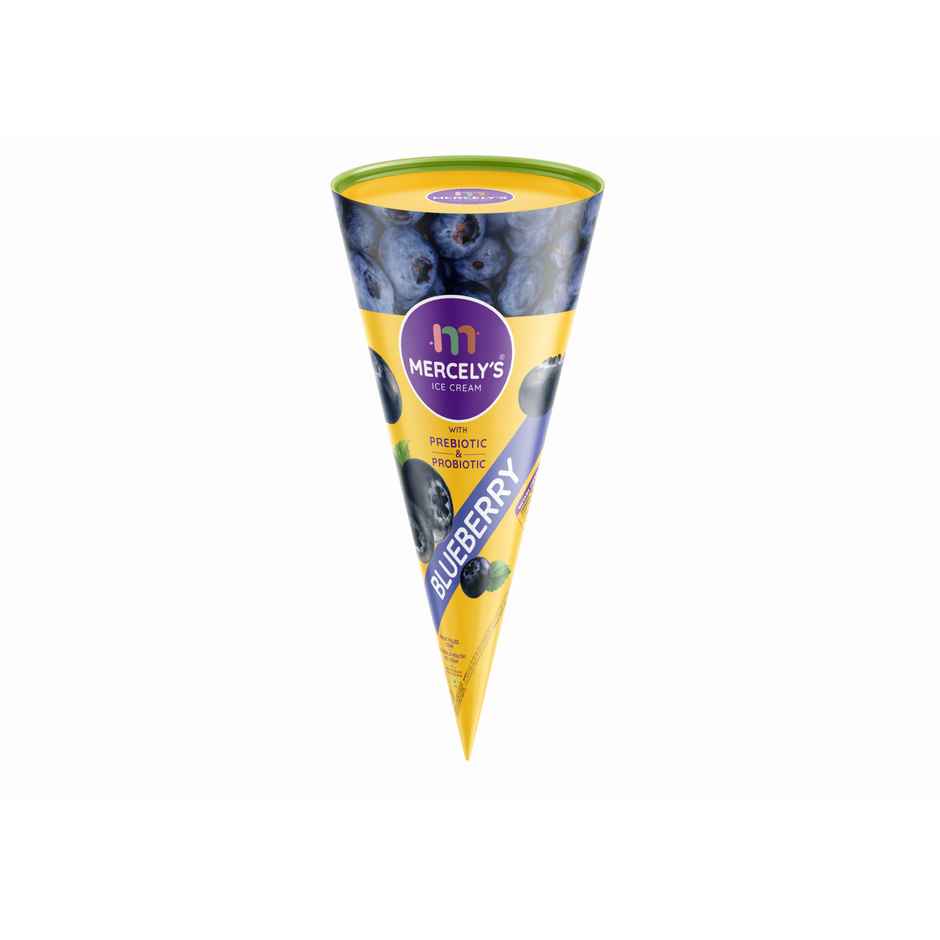 Mercely's Fruit Filled Blueberry Ice Cream Cone