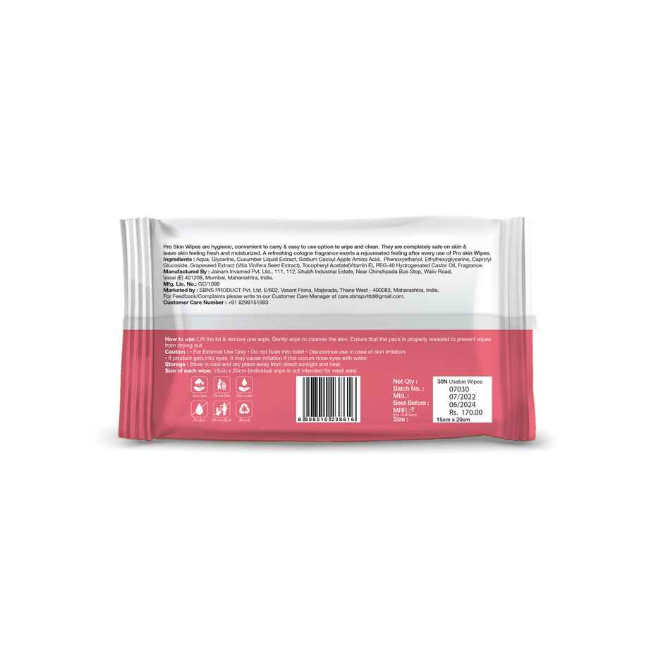 Pro Skin Wet Wipes - Toning | 30 Pulls Per Pack