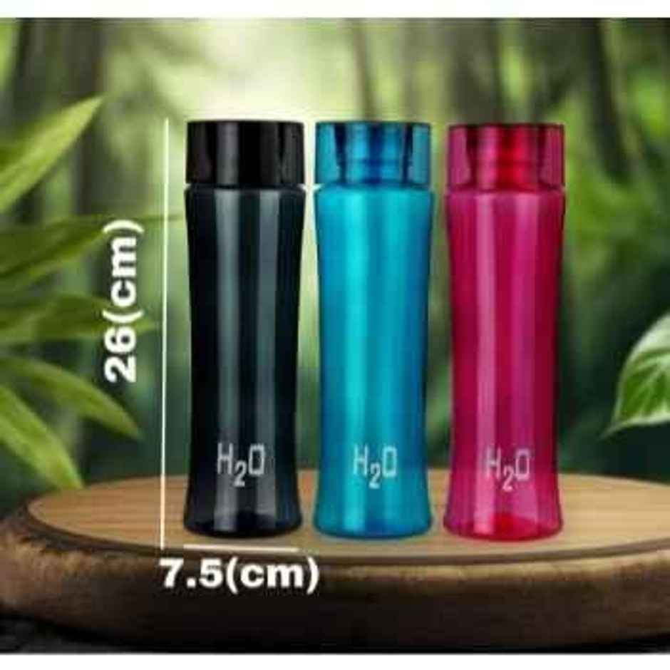 YELLOCUT H2O Round Unbreakable Plastic Bottle | Multicolour | 1 L