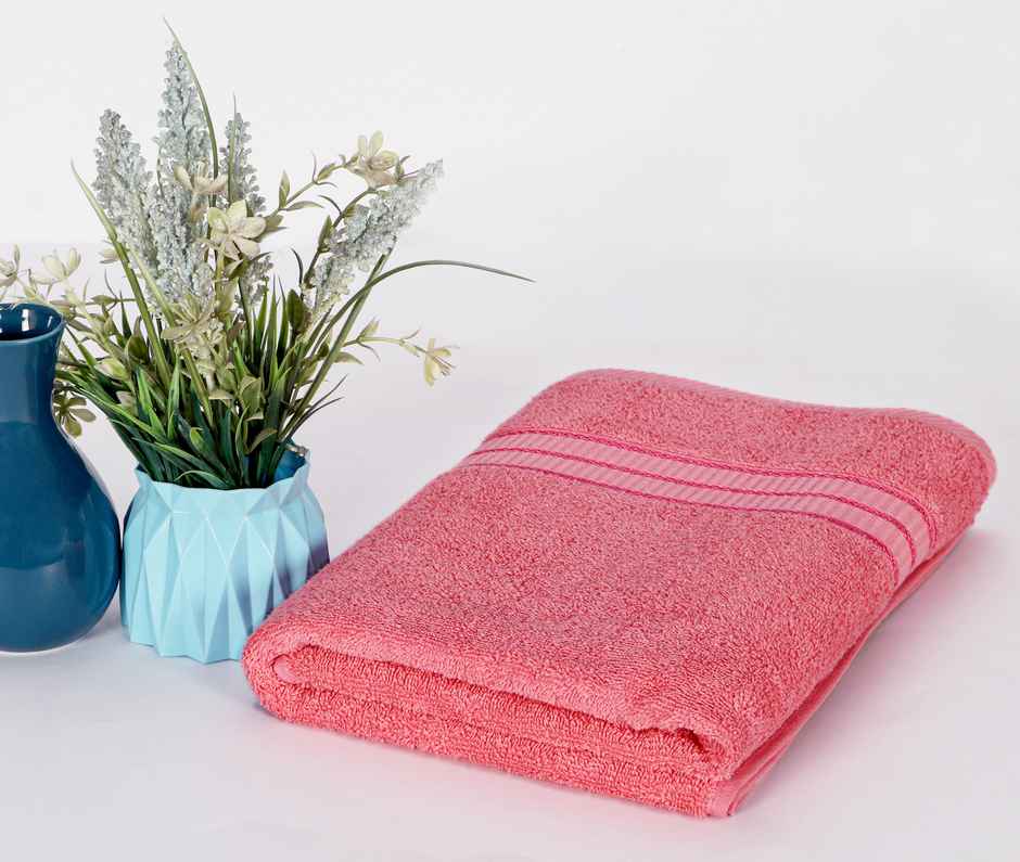 Superspun 100% Cotton- 420 Gsm- Vodre- Single Piece- Bath Towel- Size:70 x 140 - Coral