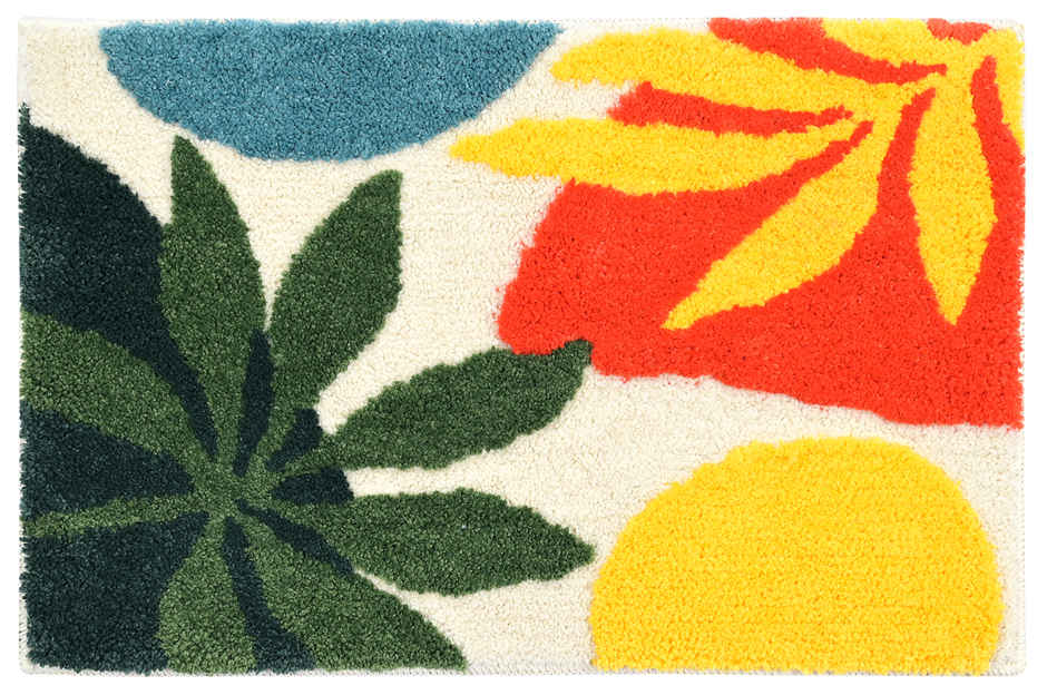 Saral Home Sunshine Super Soft Microfiber Bath Mat 38x60 cm Anti Skid Multicolour