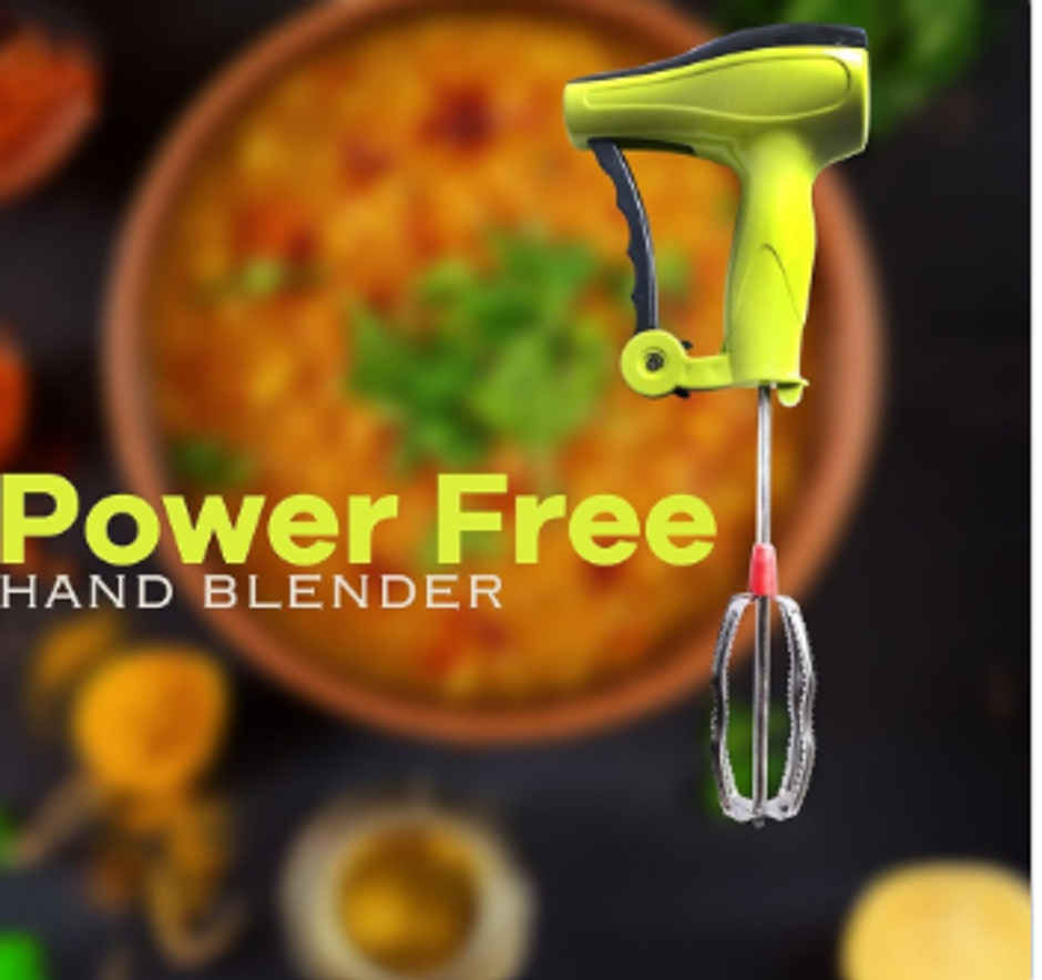 YELLOCUT Power Free Plastic & Stainless Steel Hand Blender | Green