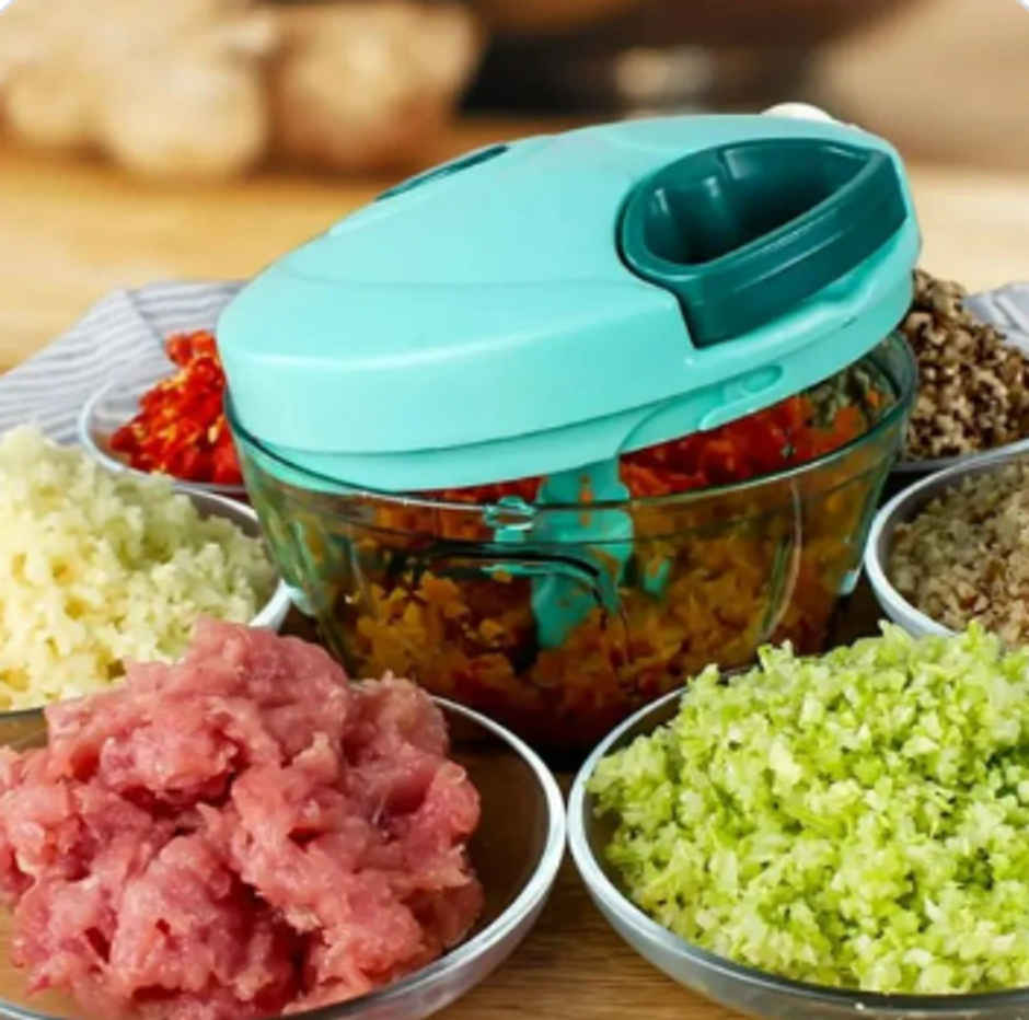 YELLOCUT Manual Vegetable Chopper | Turqoise