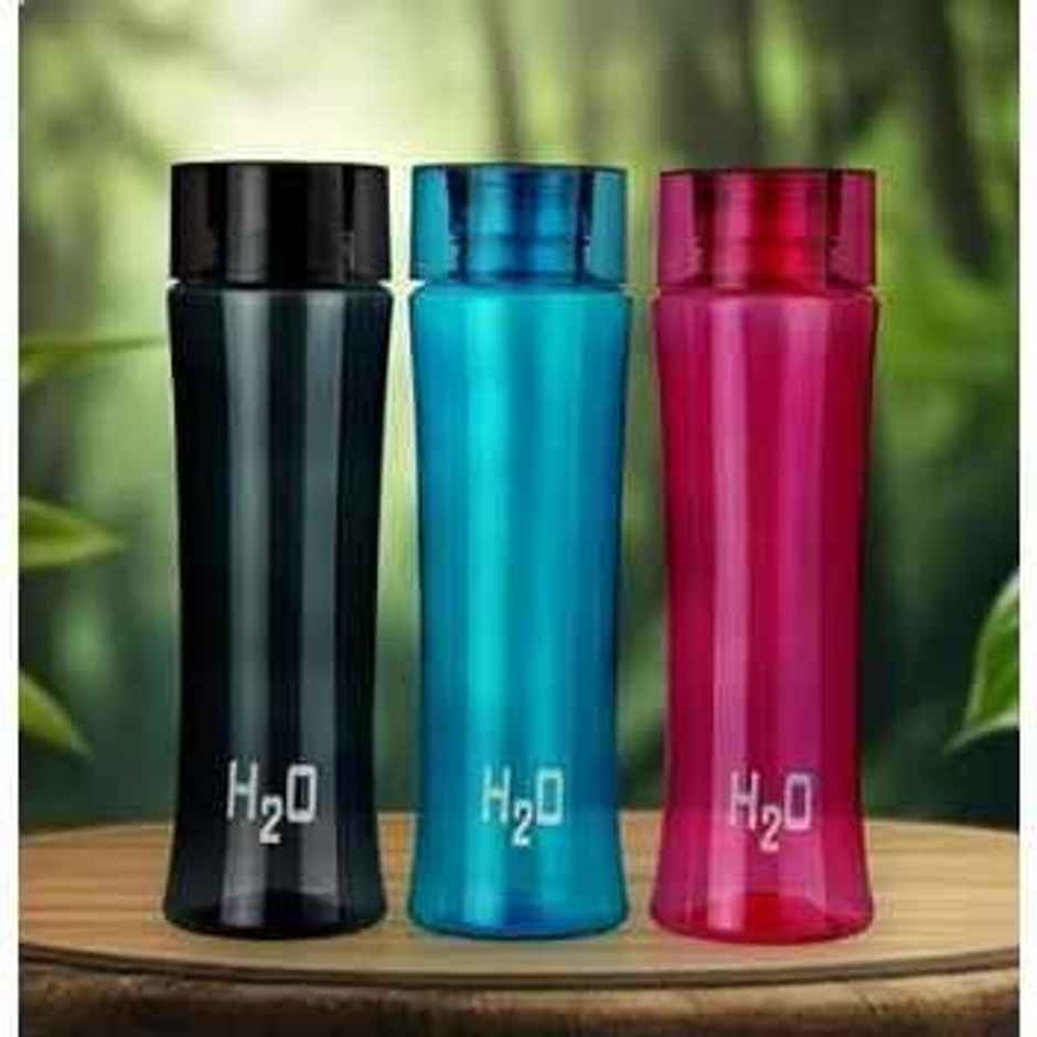 YELLOCUT H2O Round Unbreakable Plastic Bottle | Multicolour | 1 L